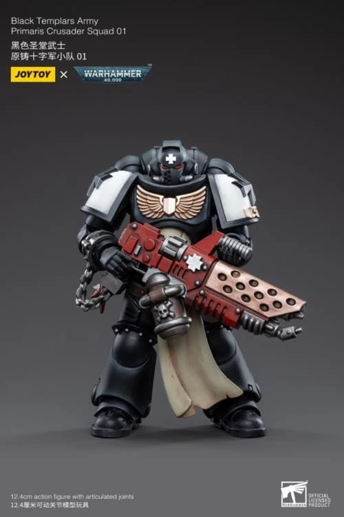 Warhammer 40K Black Templars Primaris Crusader Squad 1/18 Scale Figure Set 4 Warhammer 40K Black Templars Primaris Crusader Squad 1/18 Scale Figure Set - Image 2