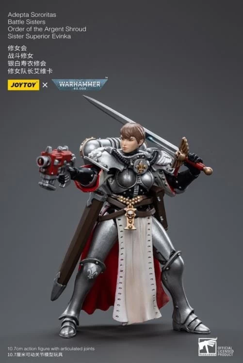Warhammer 40k Adepta Sororitas Battle Sisters Order Of The Argent Shroud Sister Superior Evinka 1/18 Scale Figure 5 Warhammer 40k Adepta Sororitas Battle Sisters Order Of The Argent Shroud Sister Superior Evinka 1/18 Scale Figure - Image 3